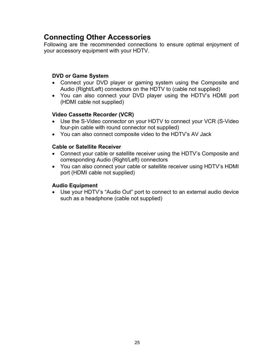 Connecting other accessories | Westinghouse SK-16H120S User Manual | Page 27 / 46