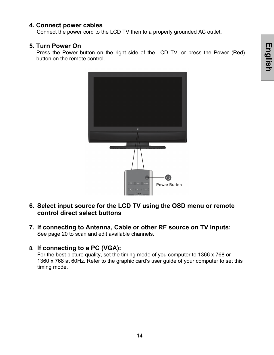 English | Westinghouse W3213 HD User Manual | Page 15 / 37