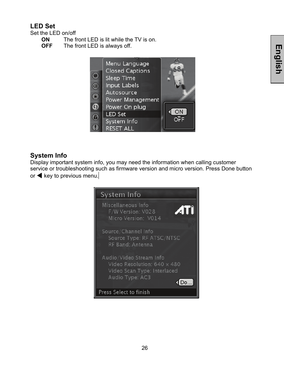 English | Westinghouse W3213 HD User Manual | Page 27 / 37