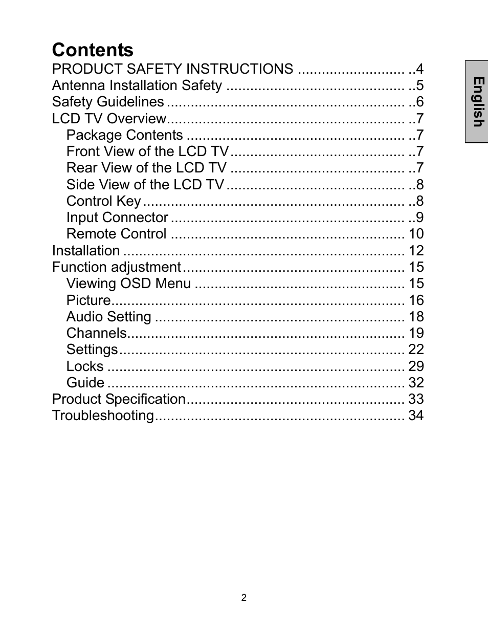 Westinghouse W3213 HD User Manual | Page 3 / 37