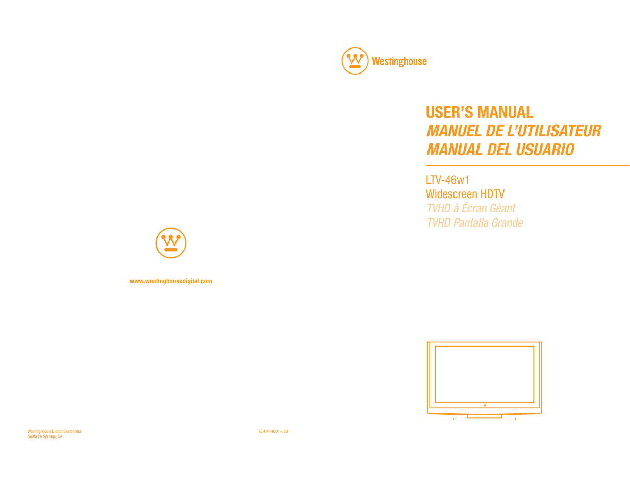 Westinghouse LTV-46w1 User Manual | 36 pages