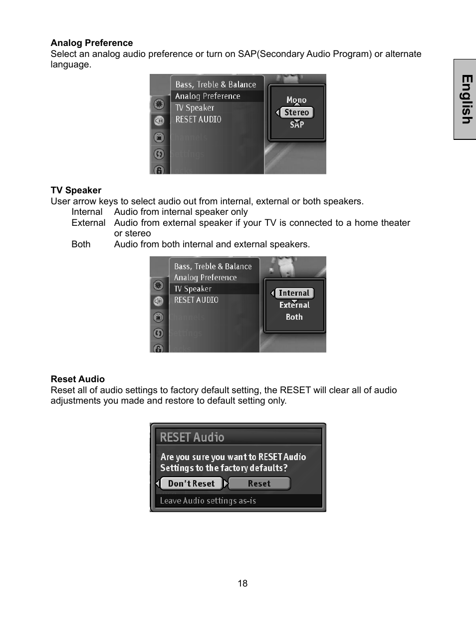 English | Westinghouse LTV-46w1 User Manual | Page 19 / 36