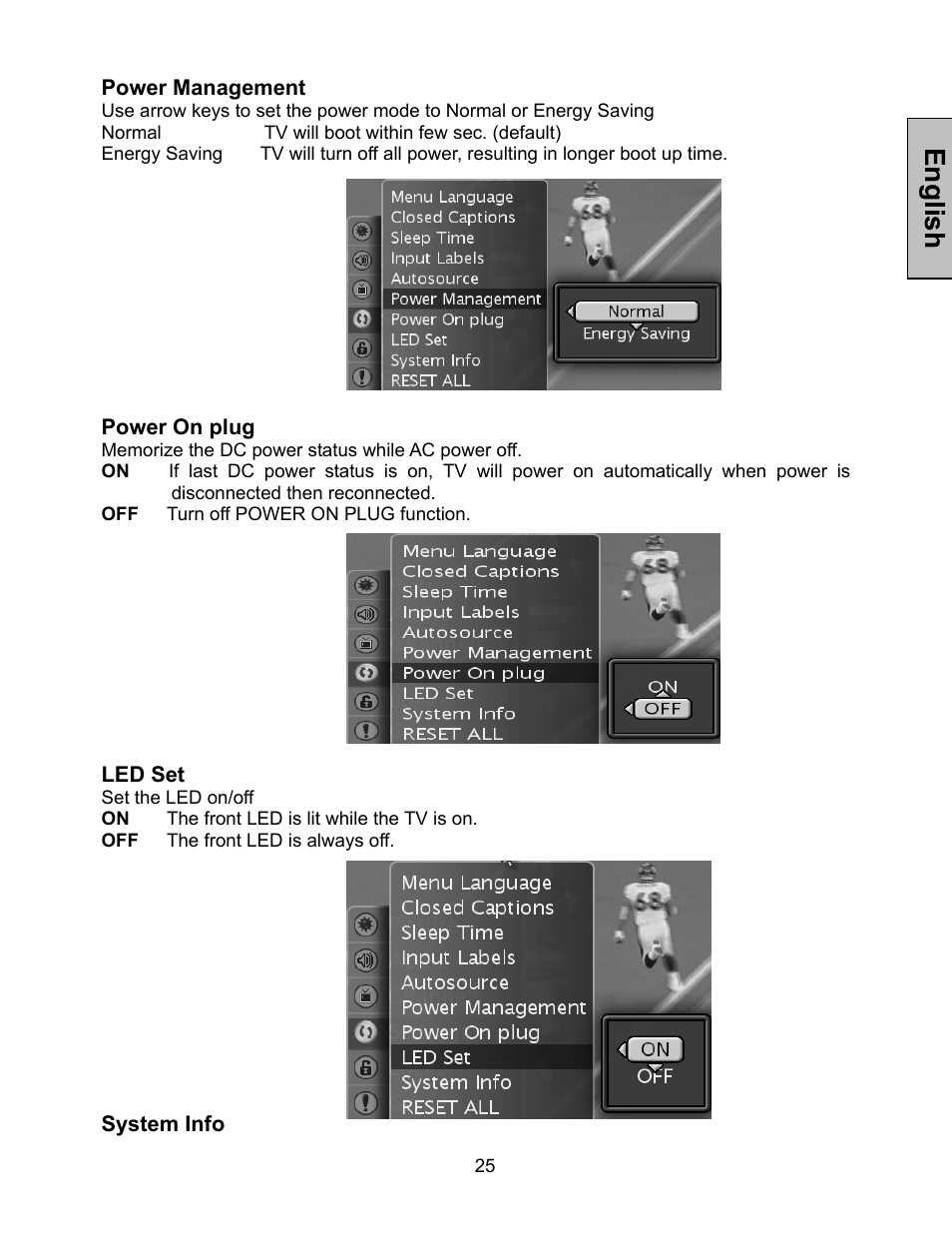 English | Westinghouse LTV-46w1 User Manual | Page 26 / 36