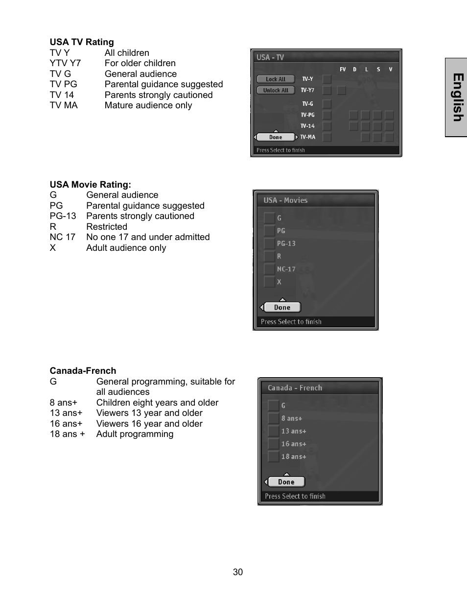 English | Westinghouse LTV-46w1 User Manual | Page 31 / 36