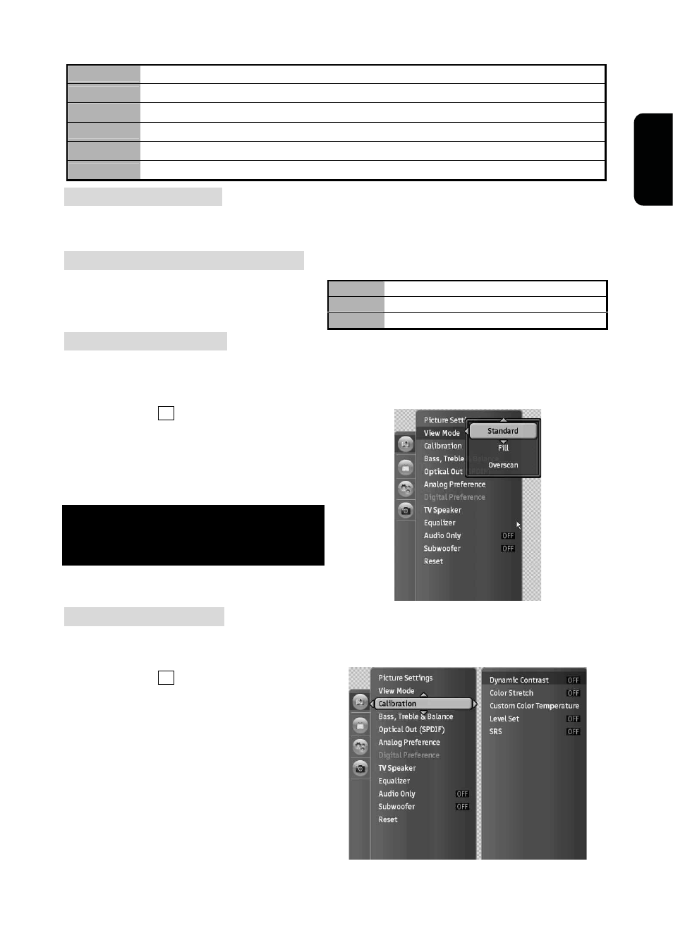 Adjusting noise level, Adjusting the color temperature, Adjusting screen size | Adjusting calibration | Westinghouse VK-40F580D User Manual | Page 31 / 62