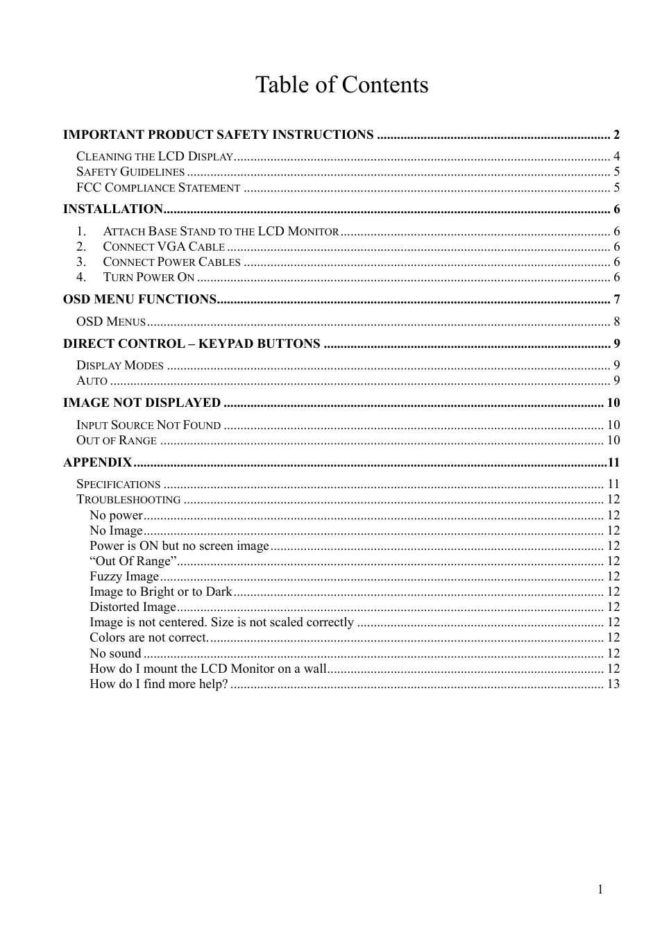 Westinghouse LCM-17v2 User Manual | Page 2 / 15