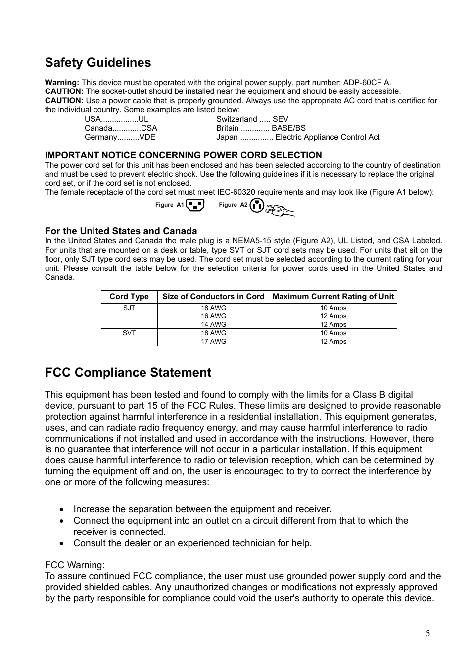 Safety guidelines, Fcc compliance statement, Afety | Uidelines, Fcc c, Ompliance, Tatement | Westinghouse LCM-17v2 User Manual | Page 6 / 15