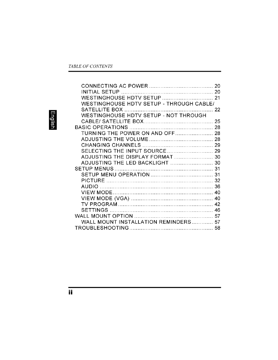 Westinghouse LD-3260 User Manual | Page 3 / 66