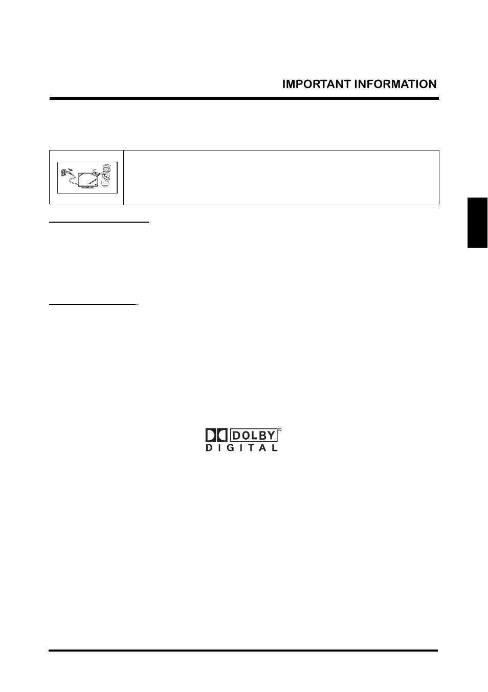 Cleaning the lcd tv, Dolby-digital notice, Cleaning the lcd tv dolby-digital notice | English | Westinghouse TX-42F810G User Manual | Page 13 / 61