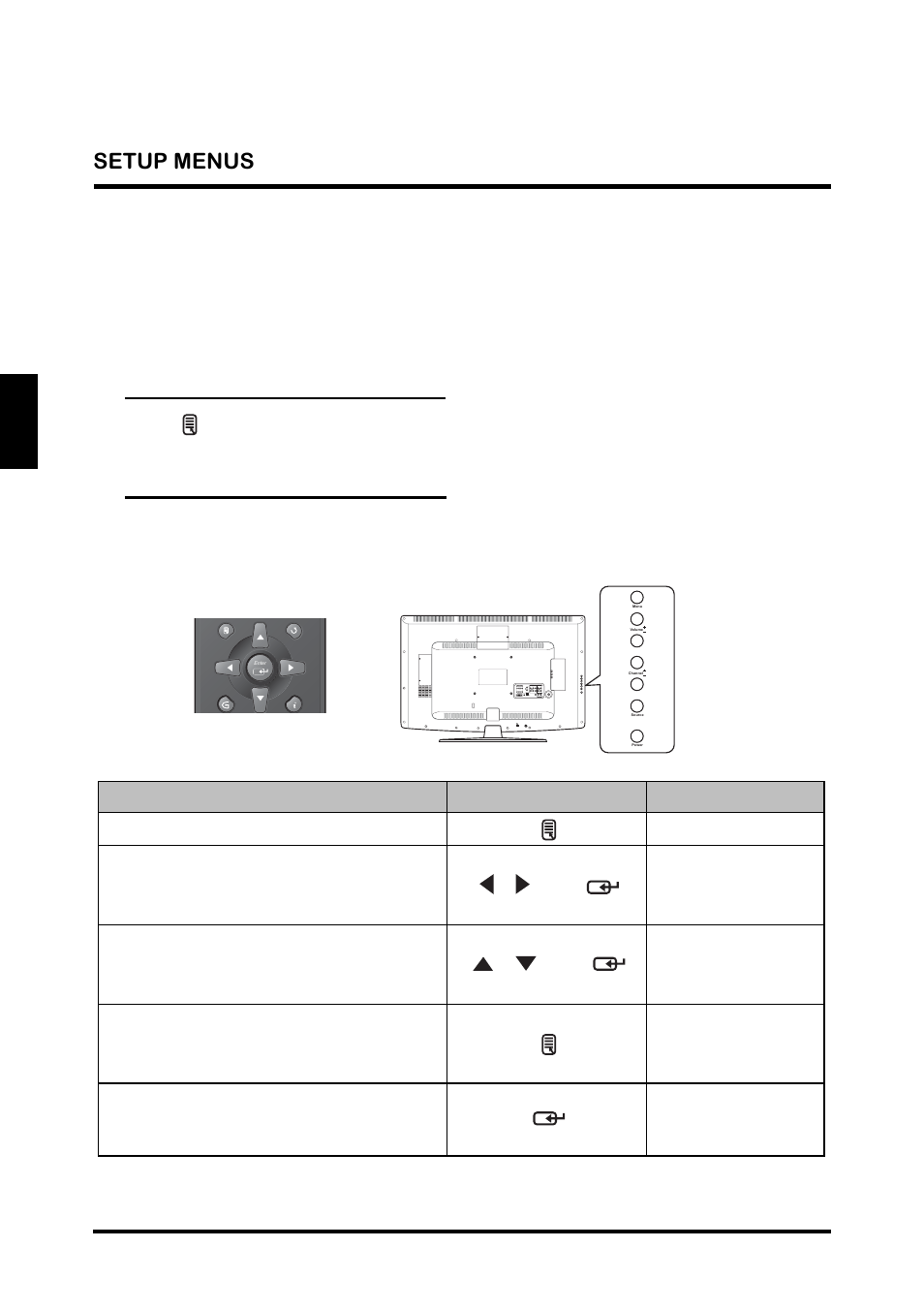 Setup menus, Setup menu operation, English setup menus | Westinghouse TX-42F810G User Manual | Page 28 / 61