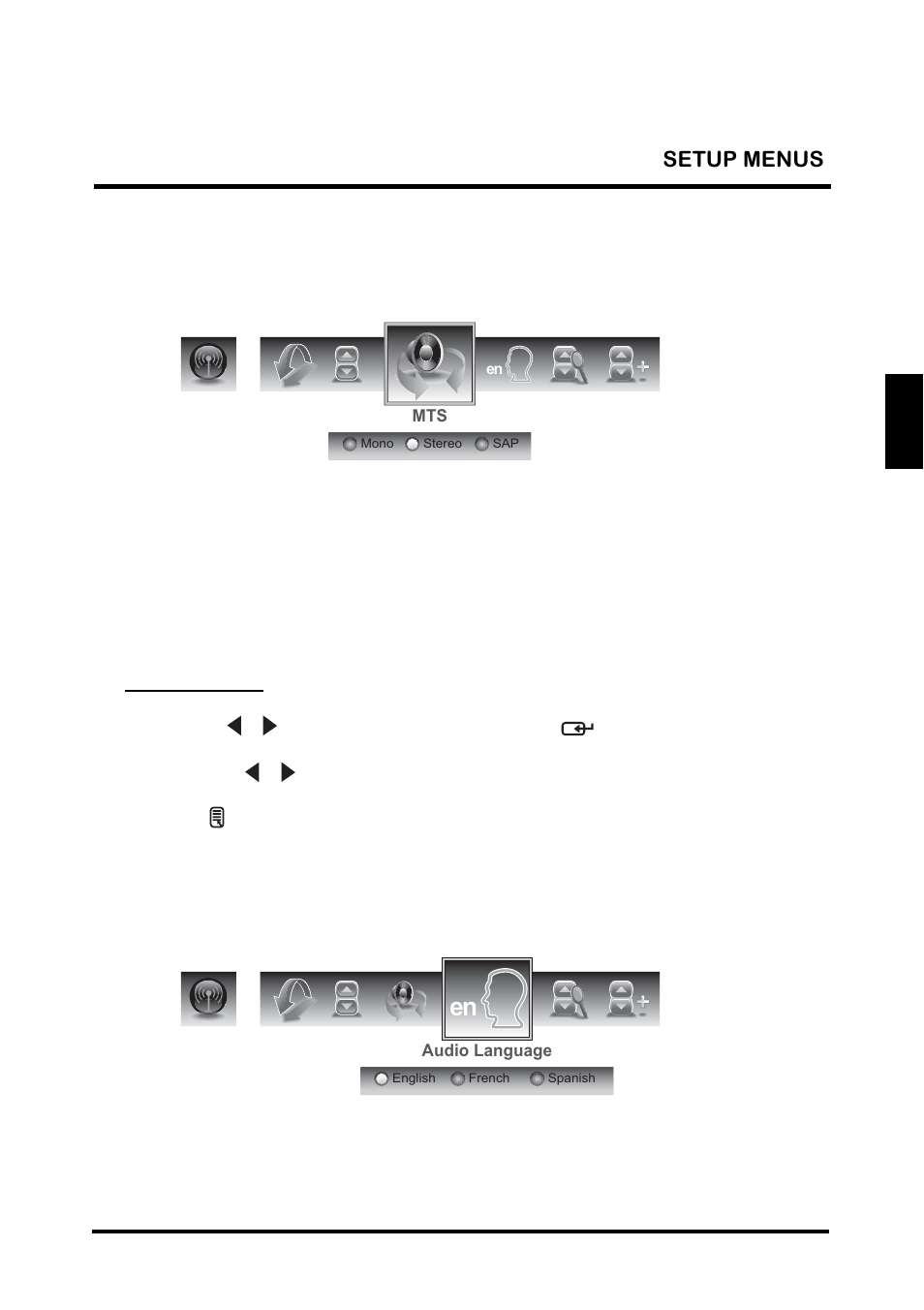 English, Audio language | Westinghouse TX-42F810G User Manual | Page 41 / 61