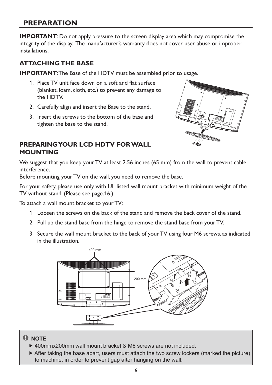 Preparation | Westinghouse TX-42F970Z User Manual | Page 9 / 22