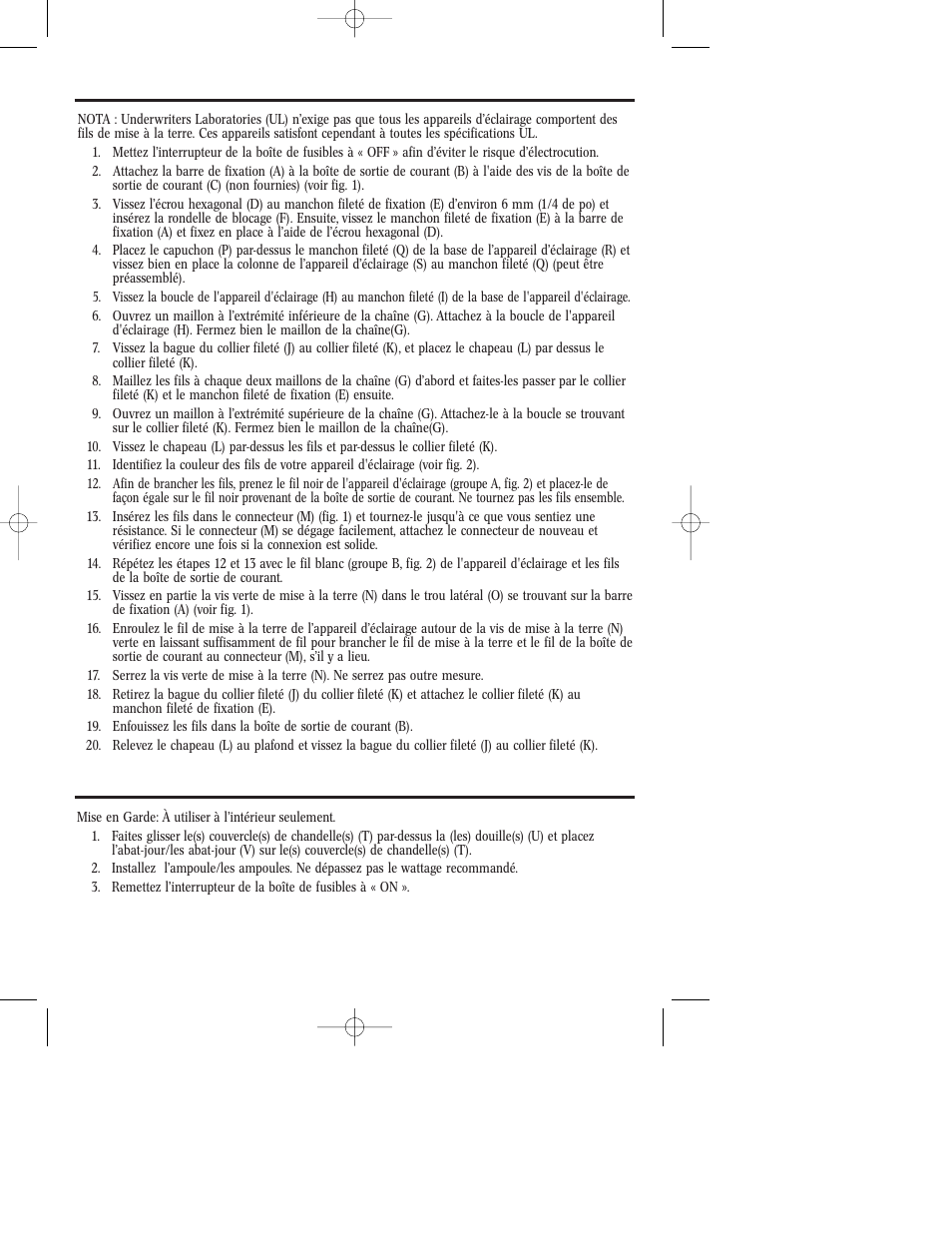 Instructions de montage et de raccordement | Westinghouse W-225 User Manual | Page 7 / 12