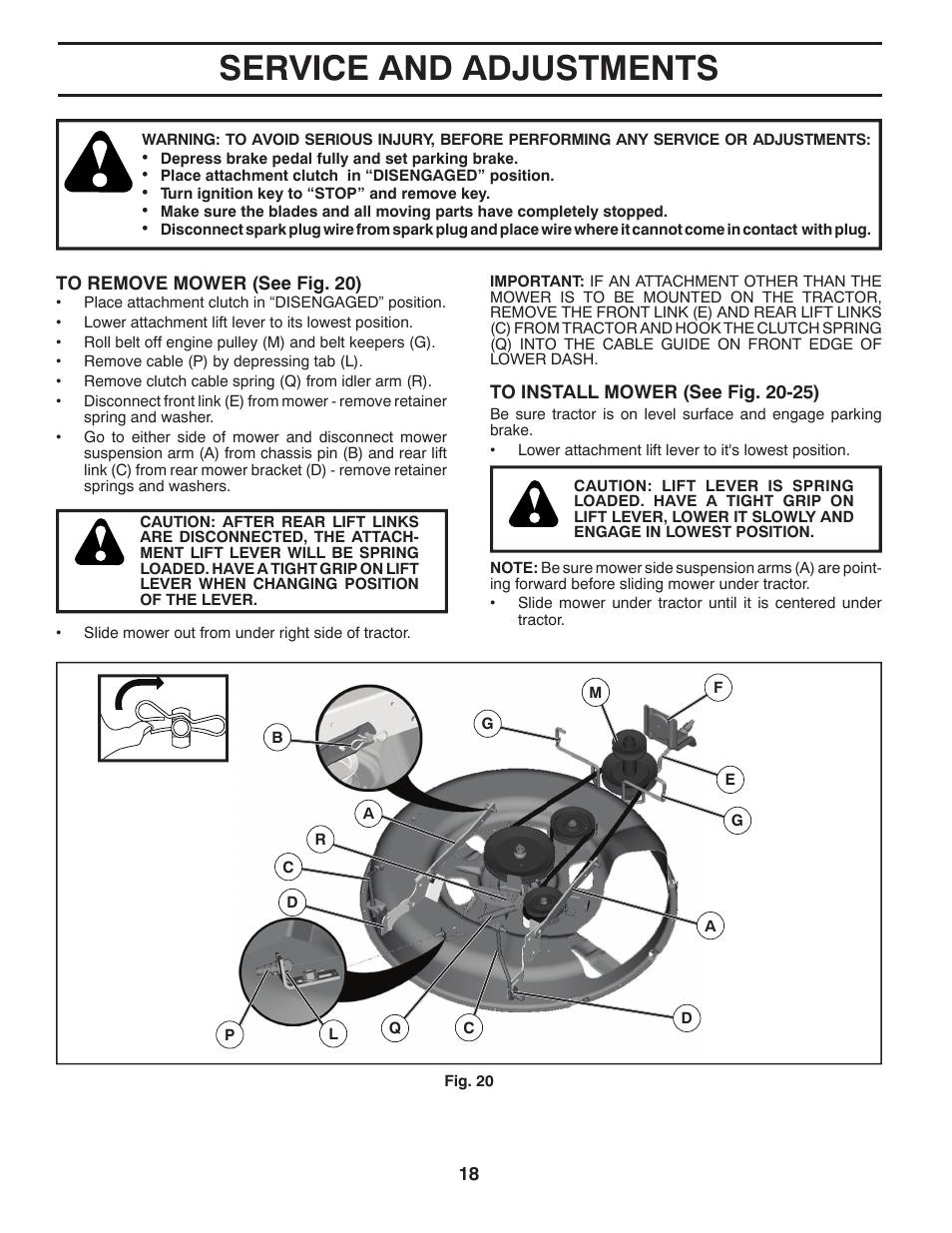 Service and adjustments | Weed Eater 960480001 User Manual | Page 18 / 28