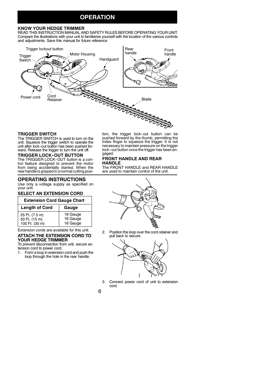 Operation | Weed Eater 952711898 User Manual | Page 6 / 9