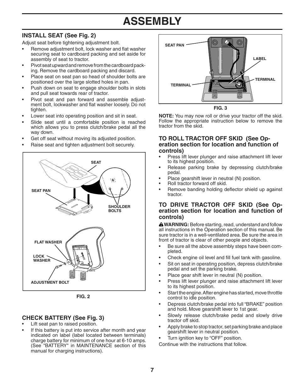 Assembly | Weed Eater 191087 User Manual | Page 7 / 48
