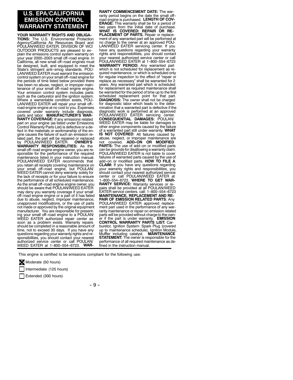 Weed Eater 530086692 User Manual | Page 9 / 9