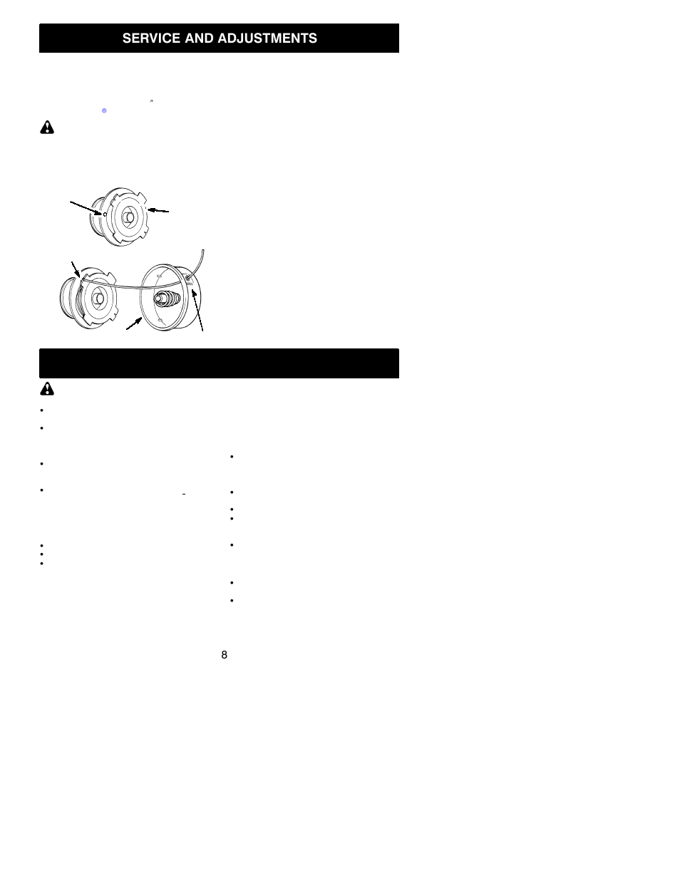 Service and adjustments, Storage | Weed Eater Twist 'N Edge 530086930 User Manual | Page 8 / 11