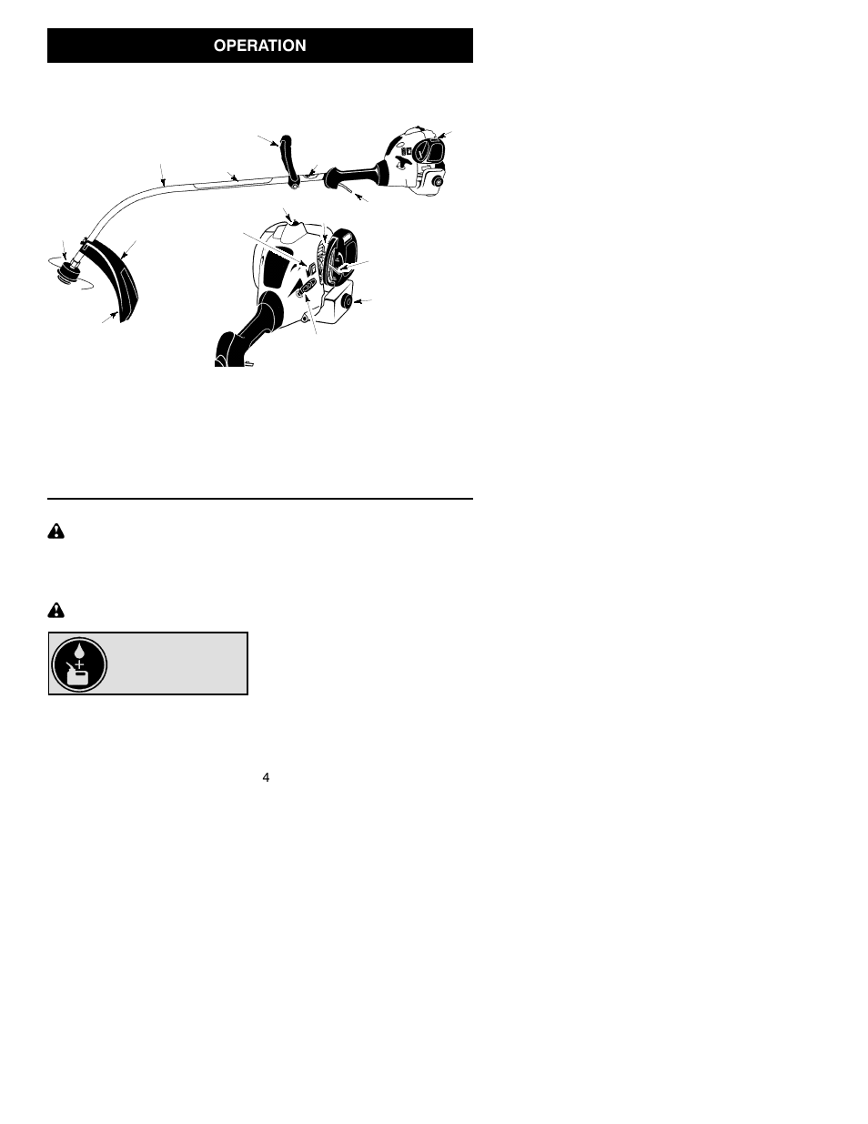 Operation | Weed Eater FX26 User Manual | Page 4 / 12