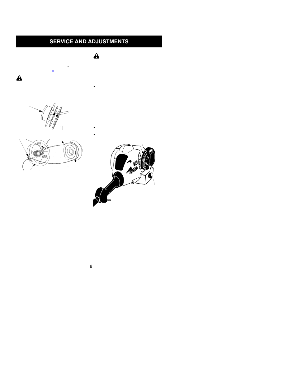 Service and adjustments | Weed Eater FX26 User Manual | Page 8 / 12