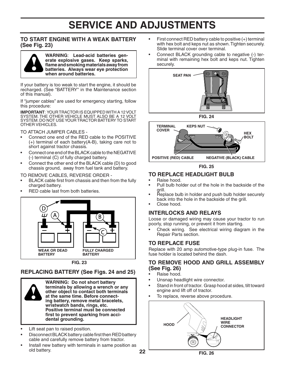Service and adjustments | Weed Eater 188313 User Manual | Page 22 / 48