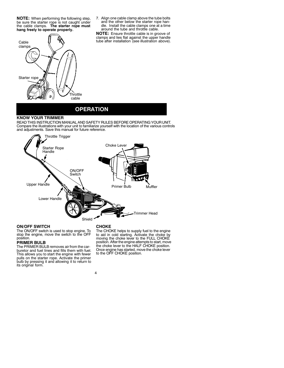 Operation | Weed Eater 530088156 User Manual | Page 4 / 10