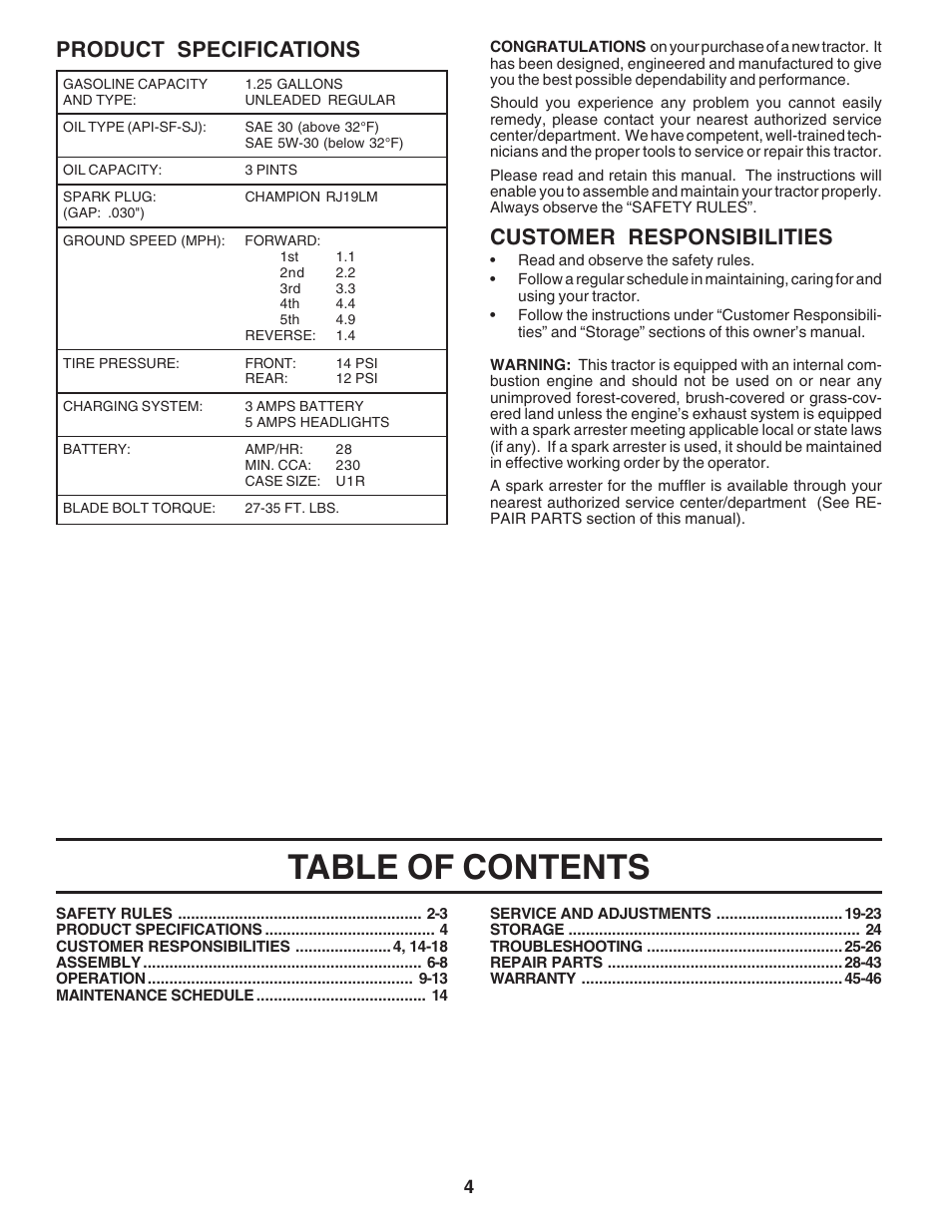 Weed Eater 183670 User Manual | Page 4 / 48