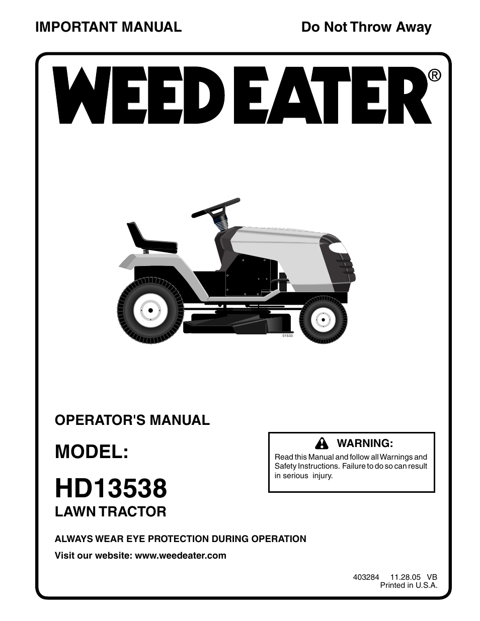 Weed Eater 403284 User Manual | 30 pages