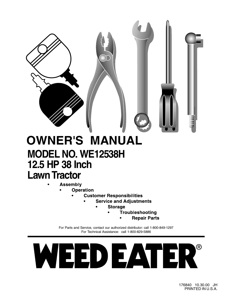 Weed Eater 176840 User Manual | 48 pages