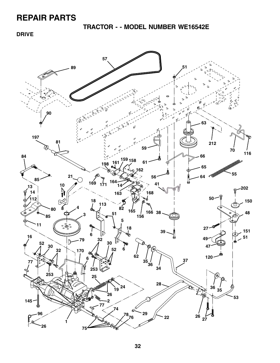 Repair parts, Drive | Weed Eater 180530 User Manual | Page 32 / 48