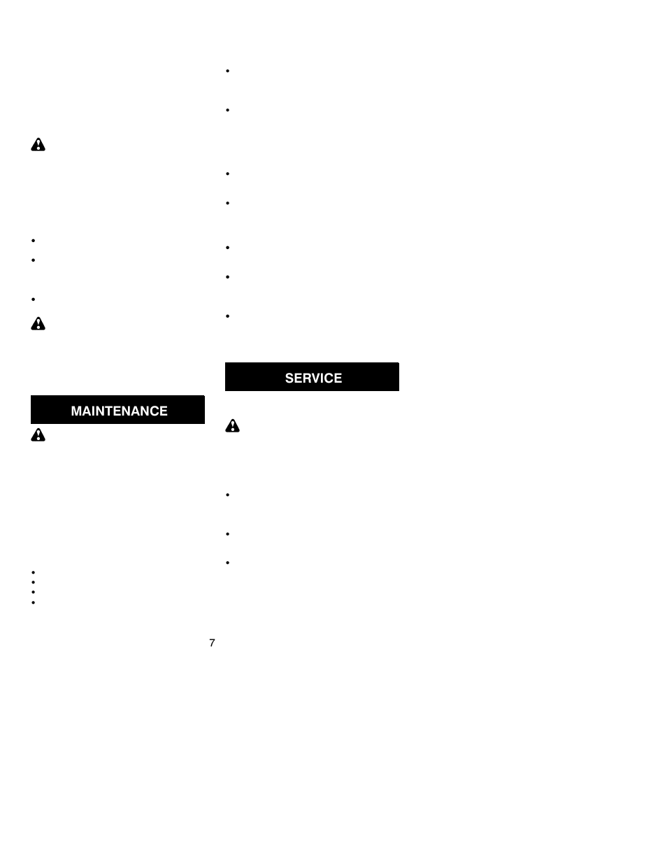 Maintenance, Service | Weed Eater 2600 User Manual | Page 7 / 9