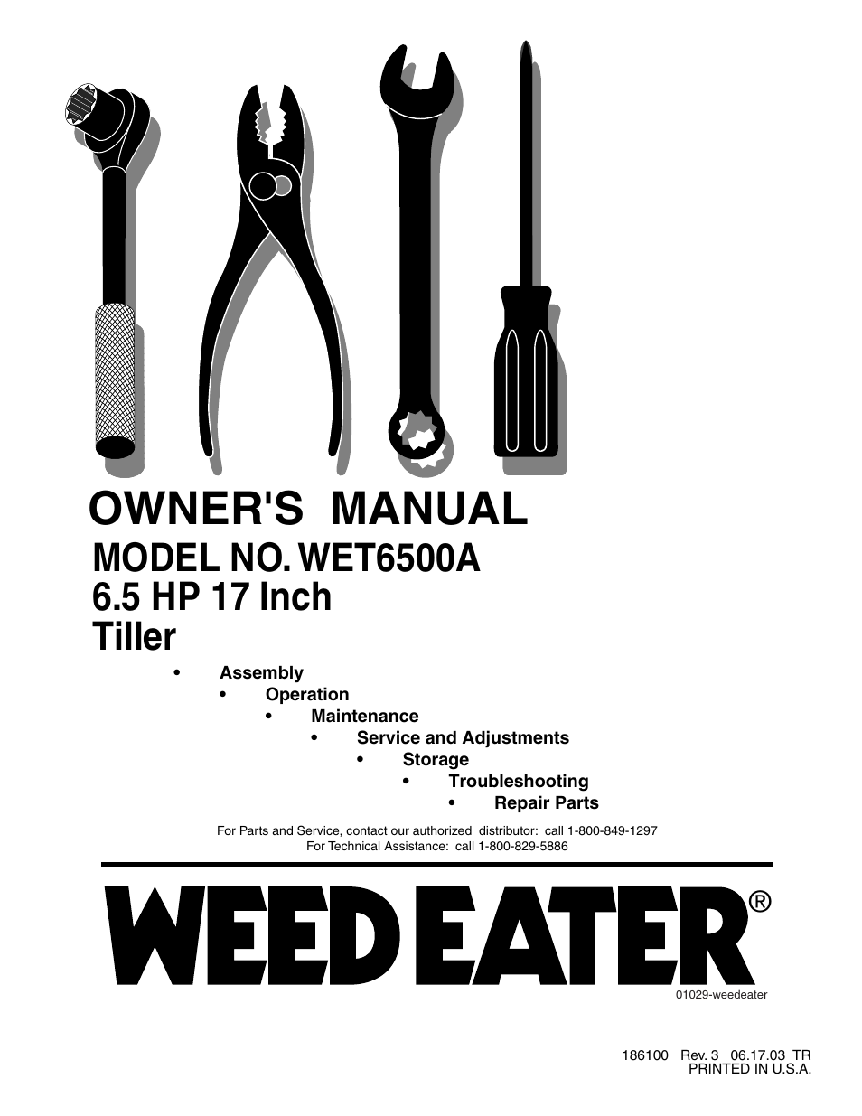 Weed Eater 186100 User Manual | 28 pages