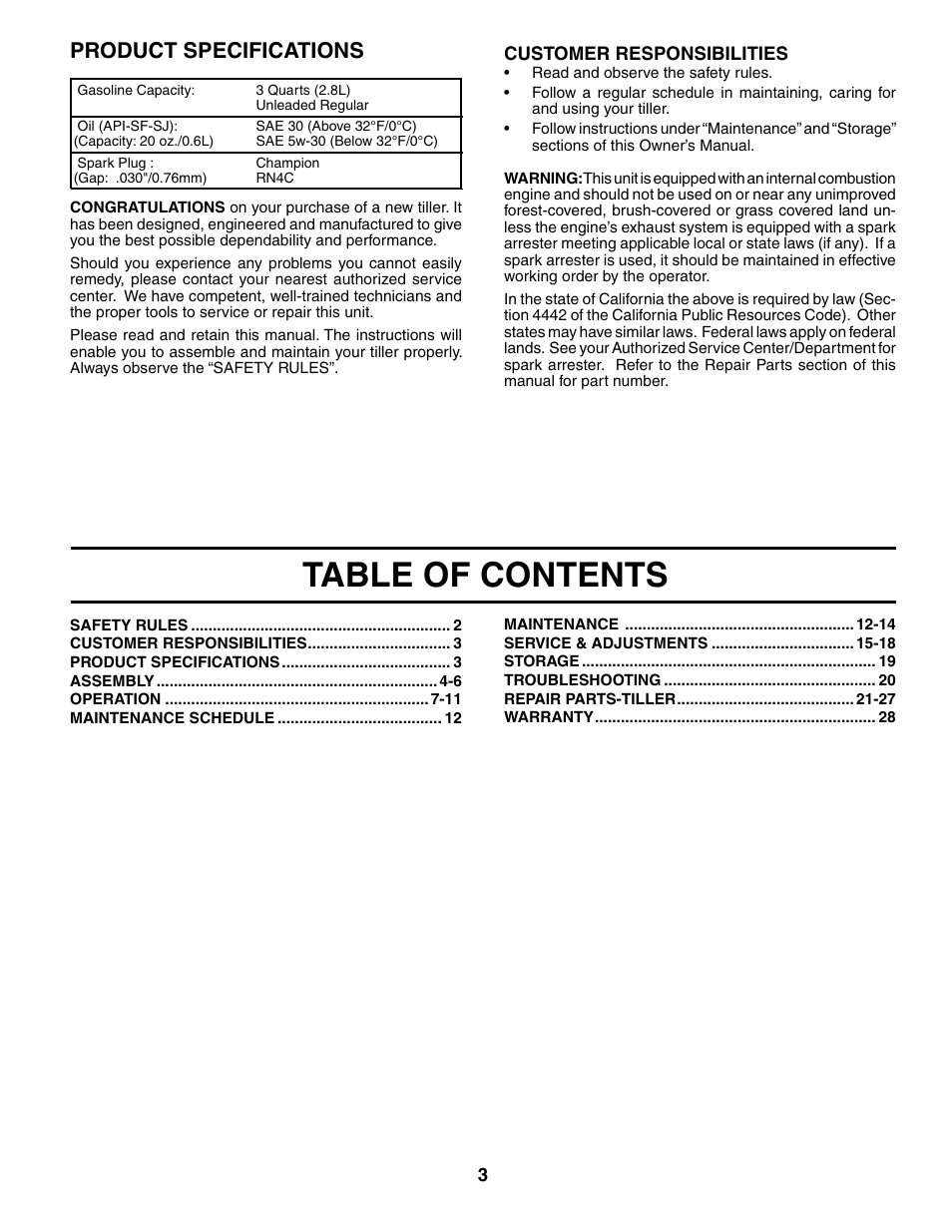 Weed Eater 186100 User Manual | Page 3 / 28