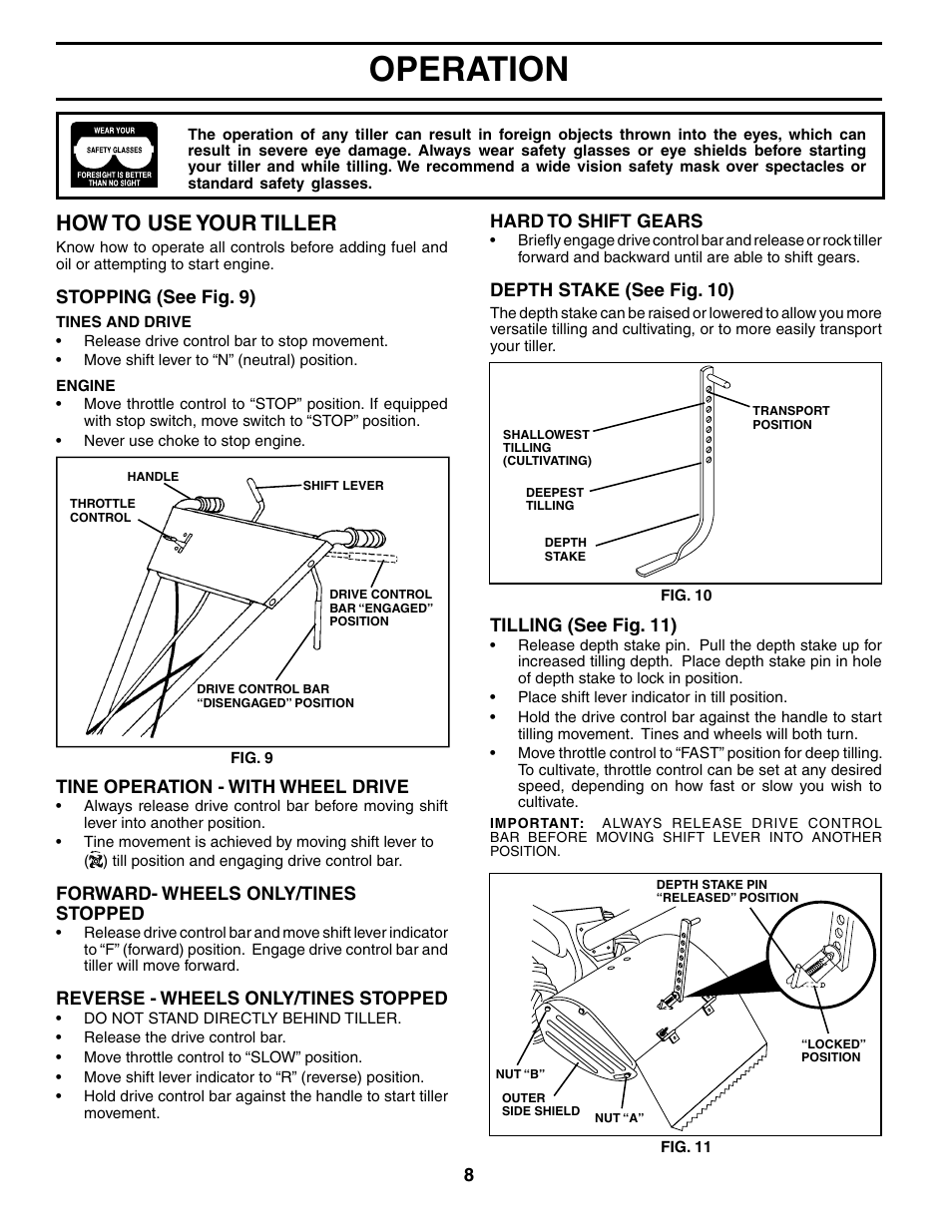 Operation, How to use your tiller | Weed Eater 186100 User Manual | Page 8 / 28