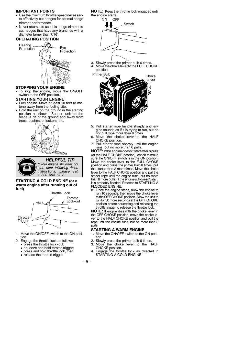 Helpful tip | Weed Eater GHT 225 User Manual | Page 5 / 11