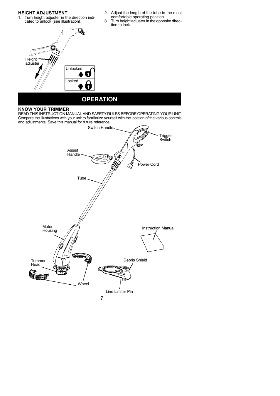 Operation | Weed Eater TWIST 'N EDGE 952711895 User Manual | Page 7 / 14