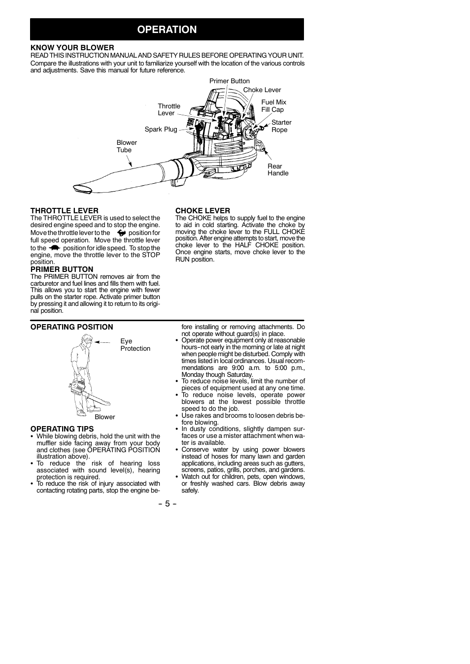 Operation | Weed Eater 545137221 User Manual | Page 5 / 11
