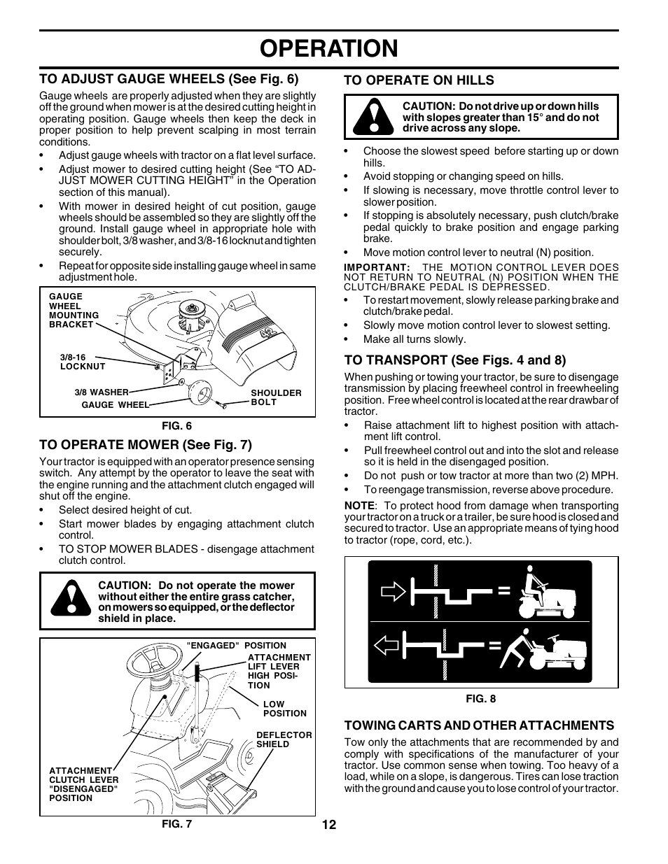 Operation | Weed Eater S165H42D User Manual | Page 12 / 44