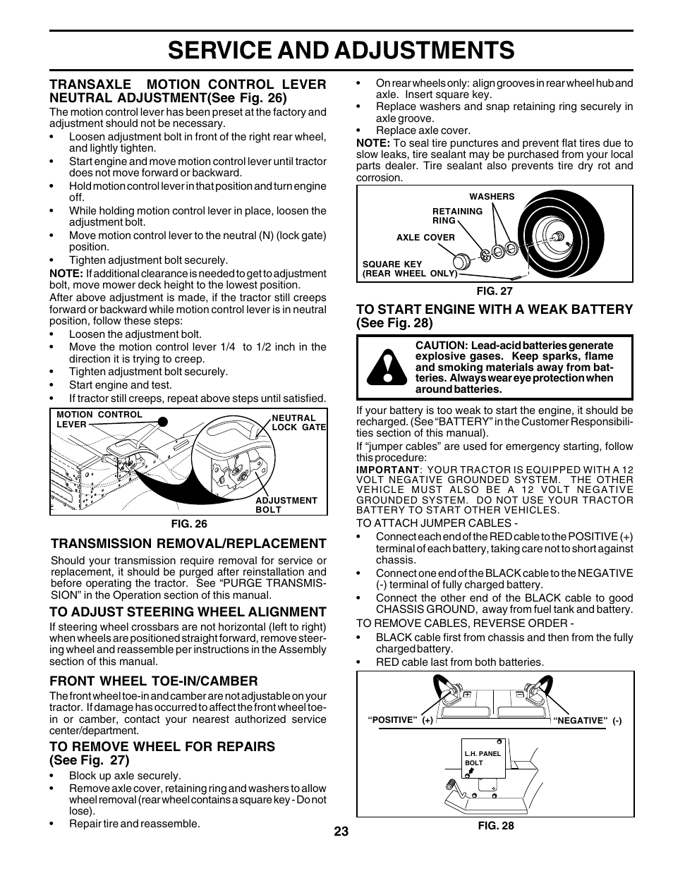 Service and adjustments | Weed Eater 178387 User Manual | Page 23 / 48