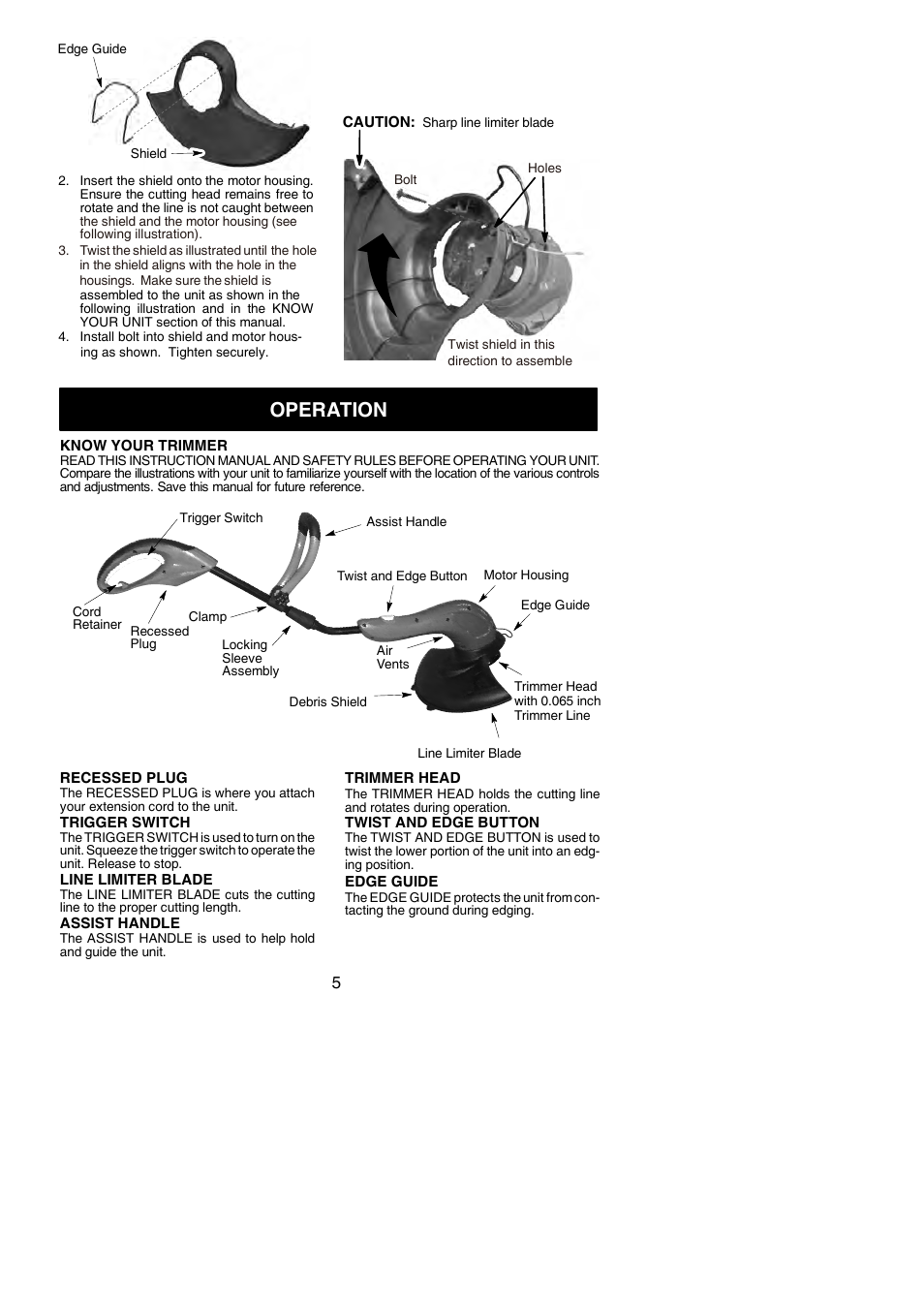 Operation | Weed Eater 966048001 User Manual | Page 5 / 10