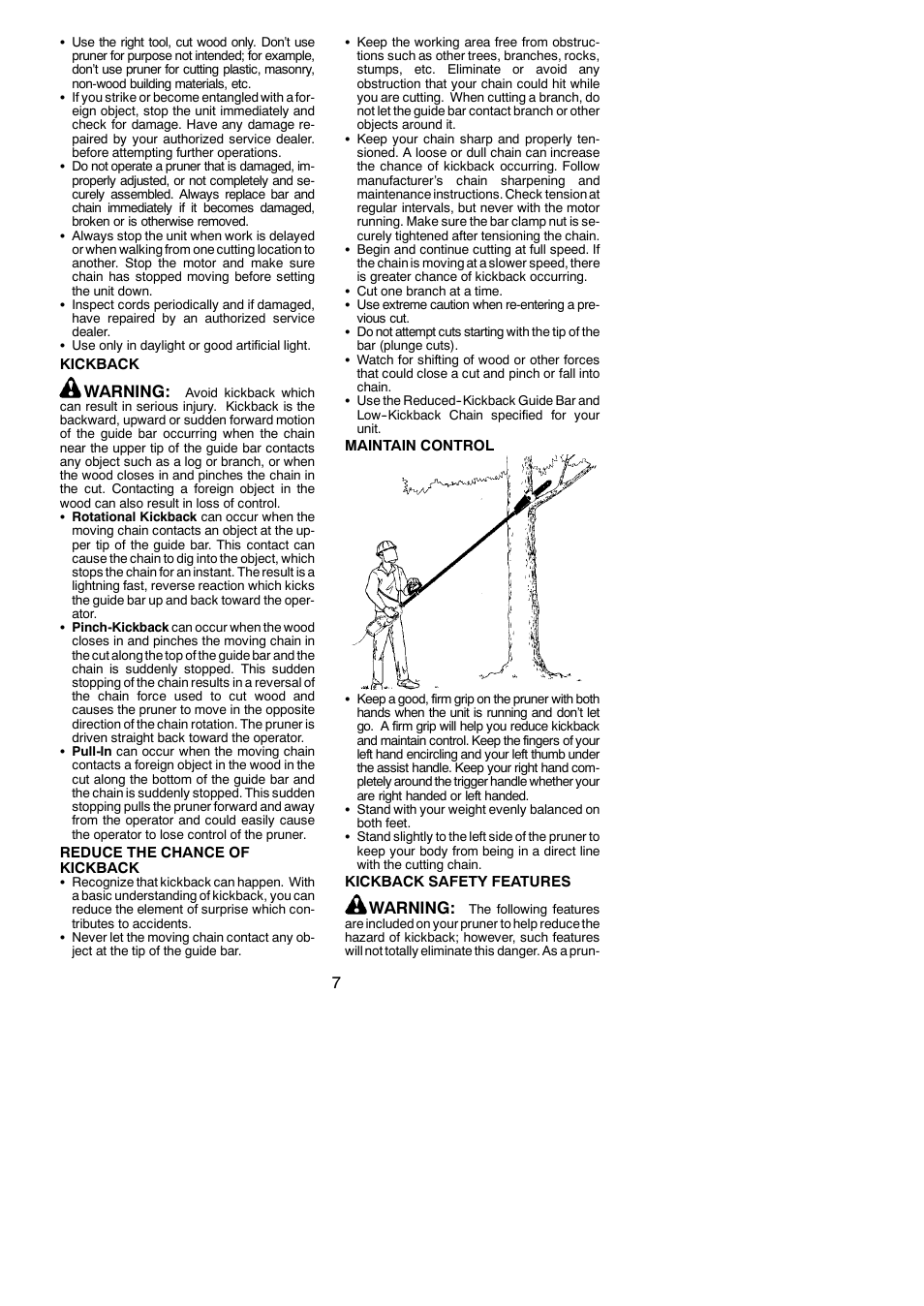 Warning | Weed Eater 952711970 User Manual | Page 7 / 16