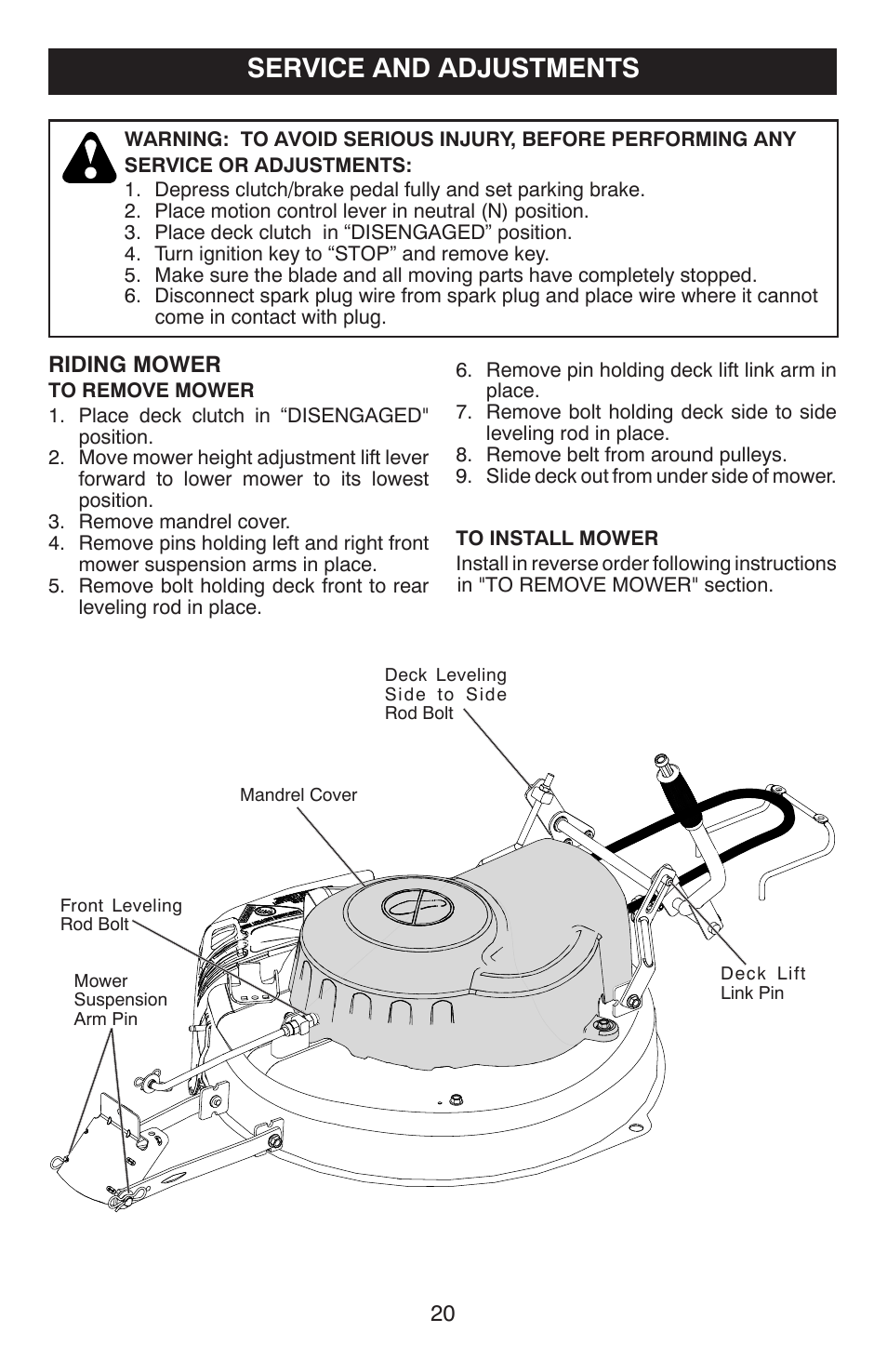 Service and adjustments | Weed Eater ONE WE261 User Manual | Page 20 / 40