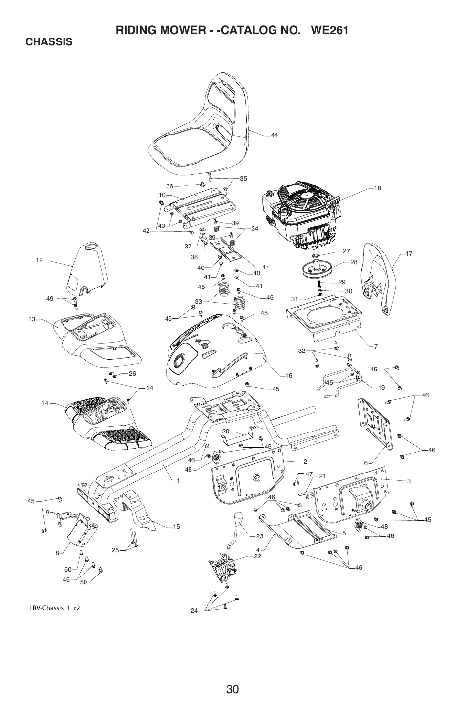 Chassis | Weed Eater ONE WE261 User Manual | Page 30 / 40