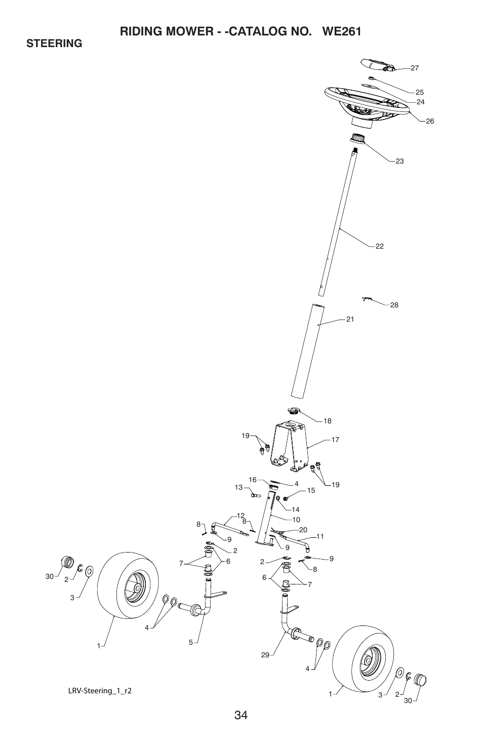 Steering | Weed Eater ONE WE261 User Manual | Page 34 / 40