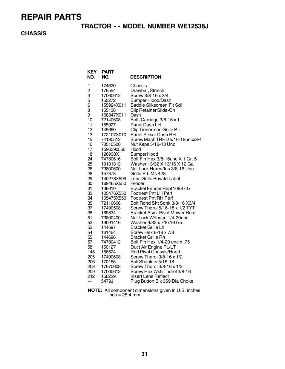 Repair parts | Weed Eater 178106 User Manual | Page 30 / 48