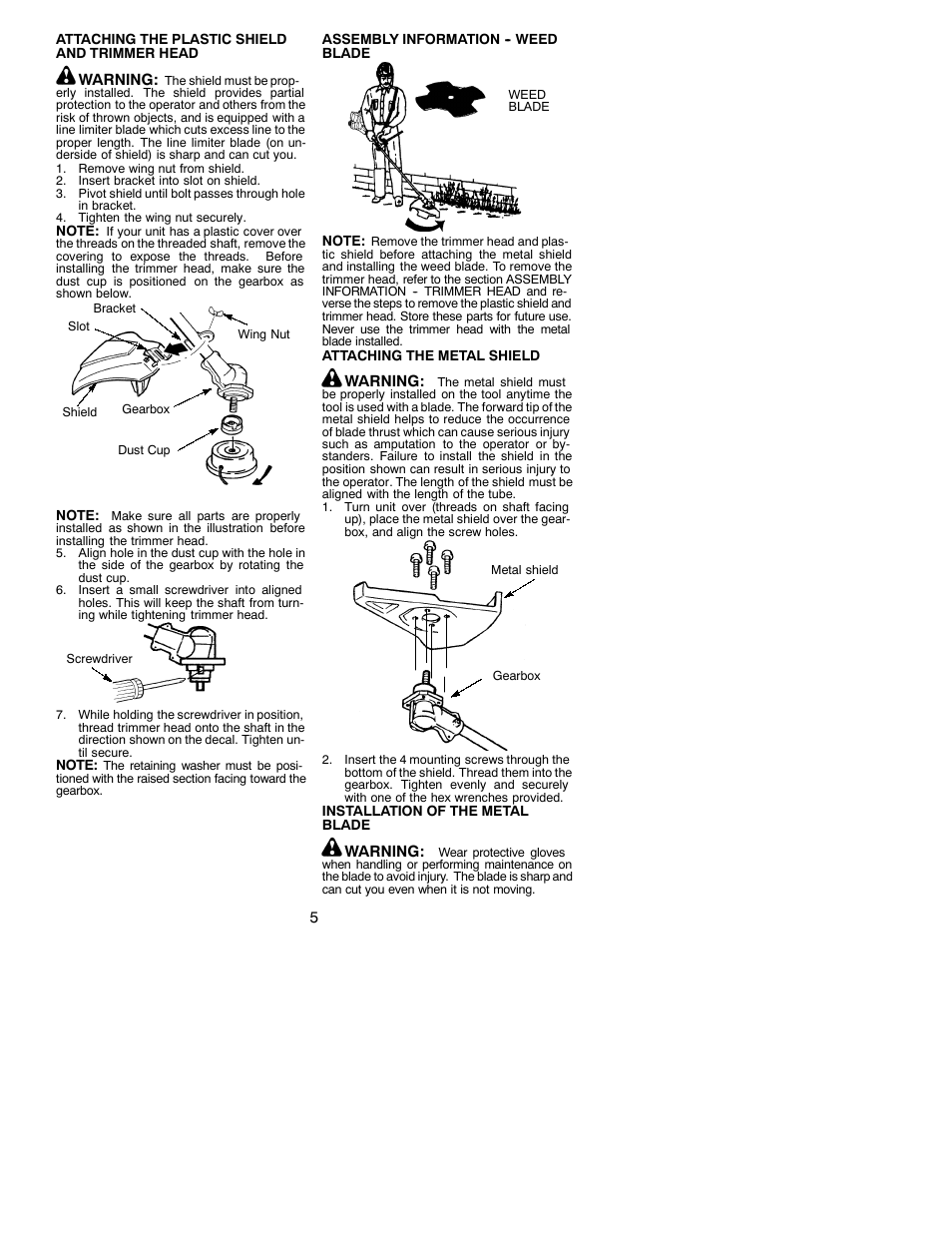 Weed Eater 530086916 User Manual | Page 5 / 15