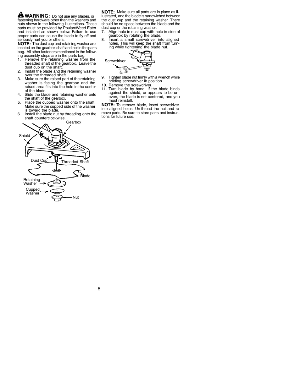 Weed Eater 530086916 User Manual | Page 6 / 15
