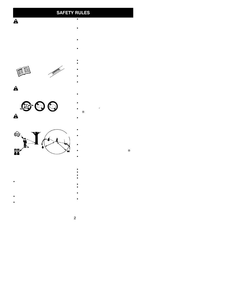 Safety rules | Weed Eater FX25 User Manual | Page 2 / 11