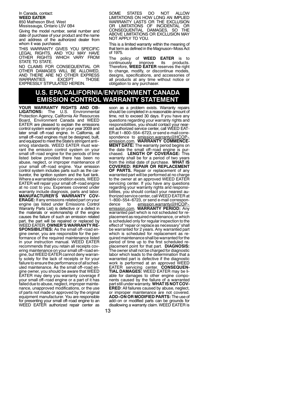 Weed Eater FL23 User Manual | Page 13 / 14