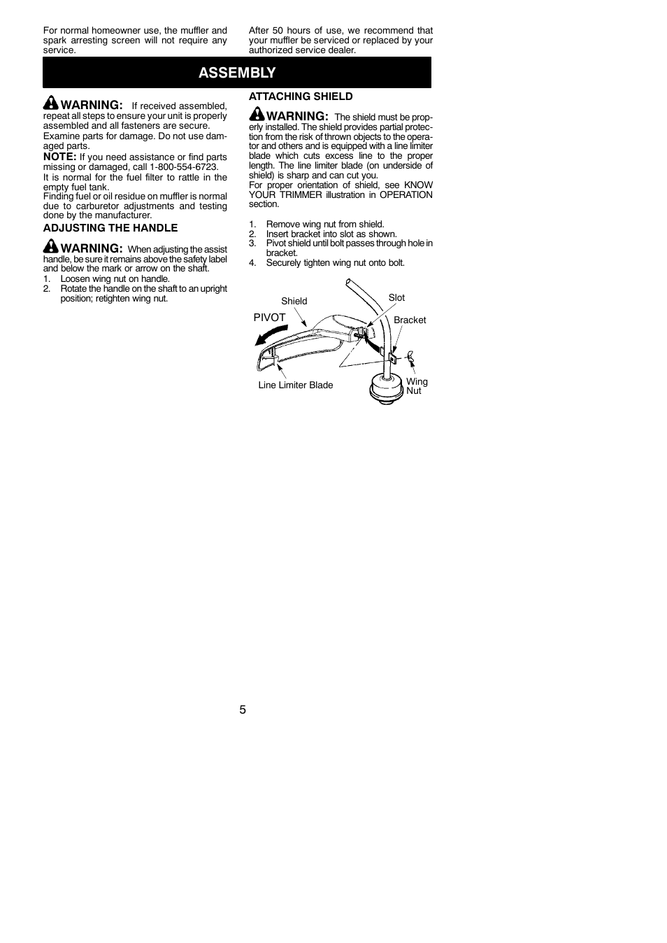 Assembly | Weed Eater FL23 User Manual | Page 5 / 14